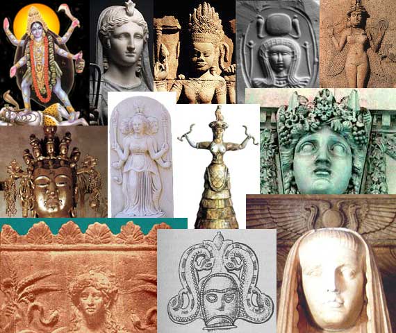 An array of Isis goddesses from many cultures