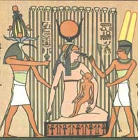 A mother goddess version of Isis nursing her son, 'Eru.