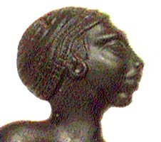 African figure with receeding forehead