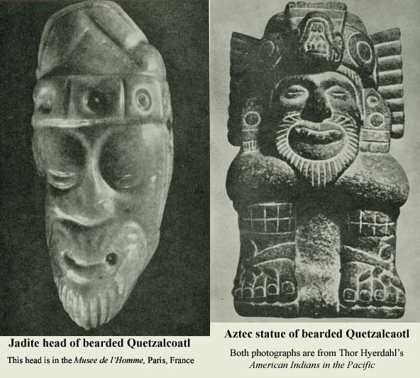 Bearded images of Quetzalcaotl, the 'Plumed Serpent' god