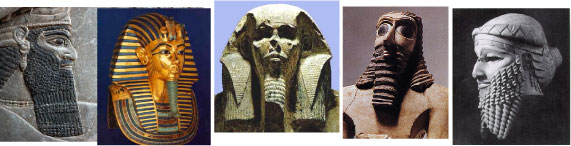 A line up of Assyrian, Akkadian, Sumerian, and Egyptian kings