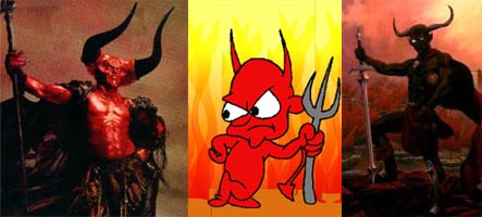 An array of devils with their scepters