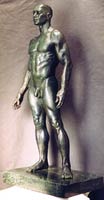 A sculpture of a nude man