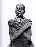 The mummified remains of Rameses III with arms crossed in hopes of resurrection like Assur