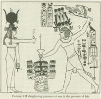 King Ptolemy, the last dynasty, wielding a mace.