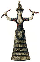 A Minoan double-serpent goddess.